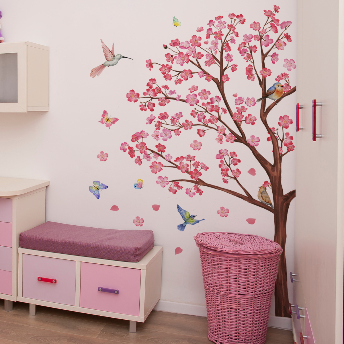 Baby Nursery Decor Girl - Pegatinas de pared de flores y