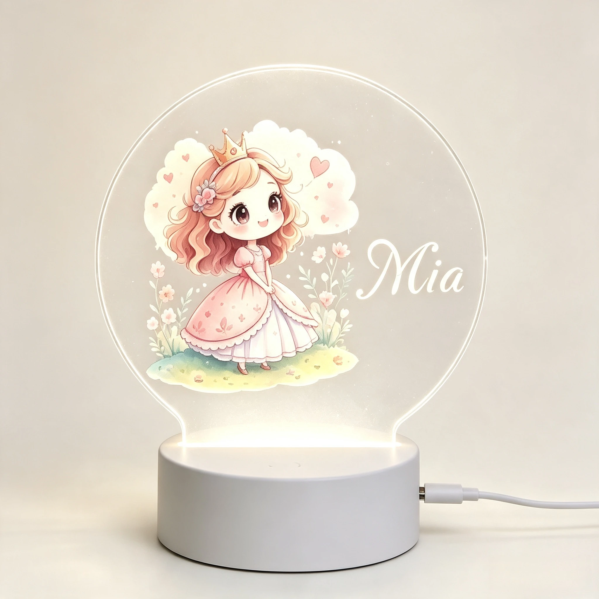 Linda Lámpara Nocturna Acrílic - Baby Nursery Decor Girl reseña y precio
