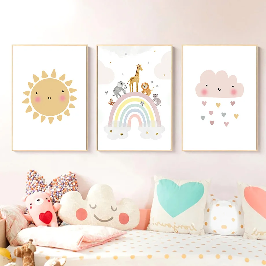 Pósteres nórdicos de jirafa, e - Baby Nursery Decor Girl reseña y precio